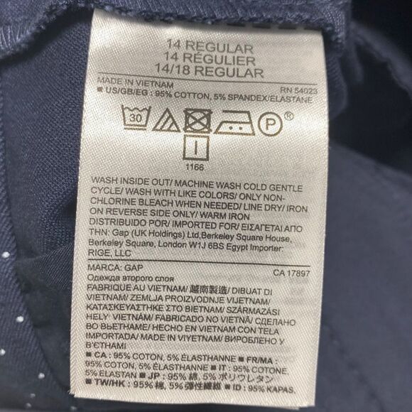 Gap Skinny Ankle size 14 Navy White Dot Pant NEW - Picture 7 of 9